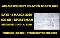 ASSAM REGIMENT RELATION BHARTI 2 MARCH 2020 || SOL GD – SPORTSMAN || VENUE  – FOOTBALL GROUND ARC