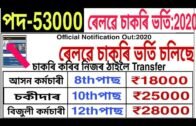 railways job in Assam career news ! railway recruitment online vacancy নিজৰ ঠাইত থাকি চাকৰি কৰিব ।