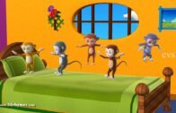 Five Little Monkeys Jumping on the bed – 3D Animation English Nursery rhyme for children